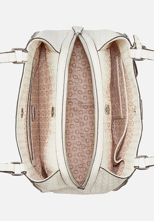 GUESS - Elsa Satchel Bag- Cream