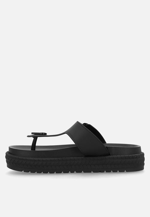Viabeach - Resort 1 toe thong platform sandal - black
