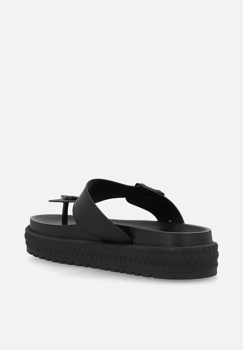 Viabeach - Resort 1 toe thong platform sandal - black