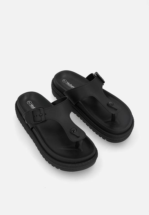 Viabeach - Resort 1 toe thong platform sandal - black