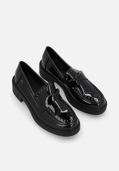 Rock & Co - Cryptic 3 metal stud chunky loafer - black