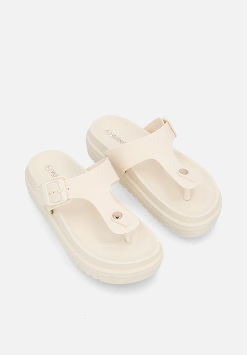 Viabeach - Resort 1 toe thong platform sandal - ivory