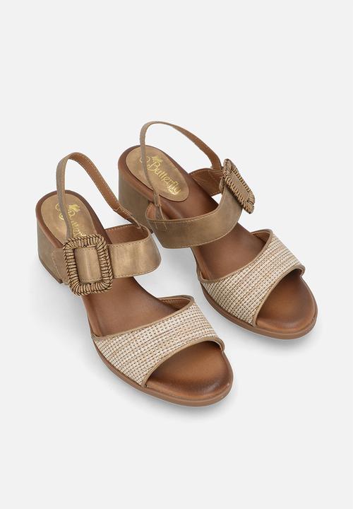 Butterfly Feet - Teegan 1 big buckle slingback heel - bronze