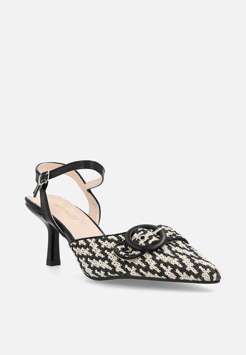 Butterfly Feet - Corina 1 woven stiletto heel - black