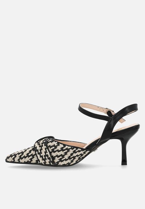Butterfly Feet - Corina 1 woven stiletto heel - black