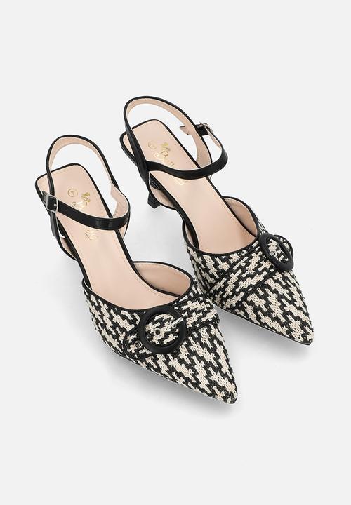 Butterfly Feet - Corina 1 woven stiletto heel - black