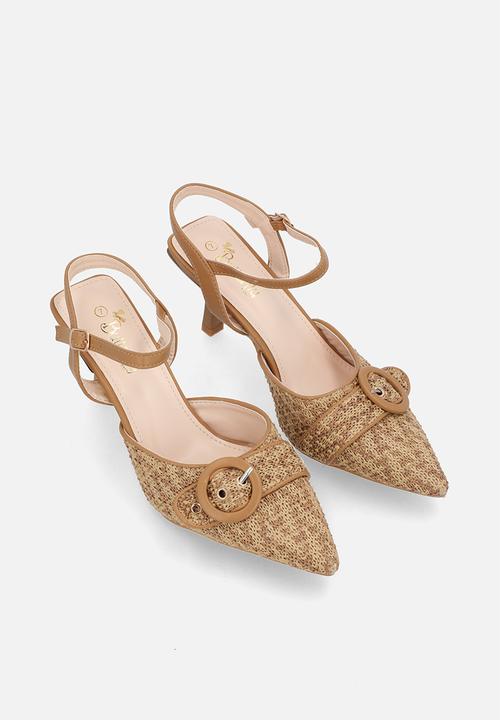Butterfly Feet - Corina 1 woven stiletto heel - taupe
