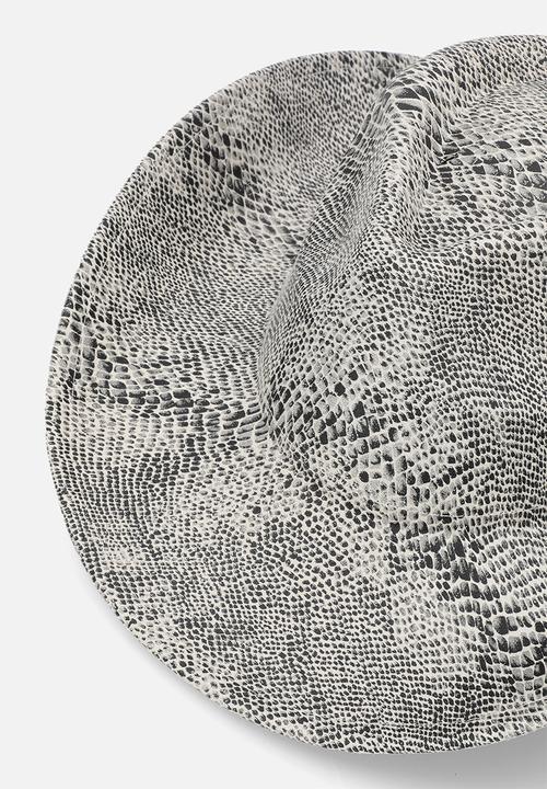 Tessa Design - Nico Snake Embossed Cowboy Hat - Grey