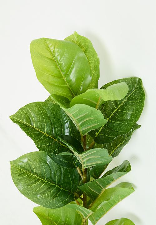 H&S - Artificial fiddle in pot - Green