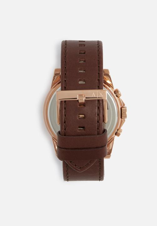 Armani Exchange - Outerbanks - blue with brown leather strap