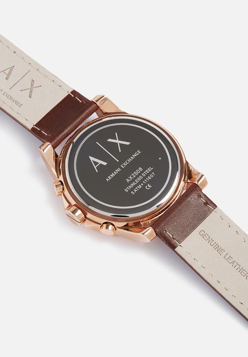 Armani Exchange - Outerbanks - blue with brown leather strap