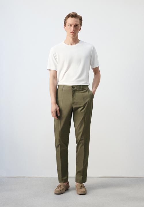 MANGO - Trousers Dublino - Dark Green