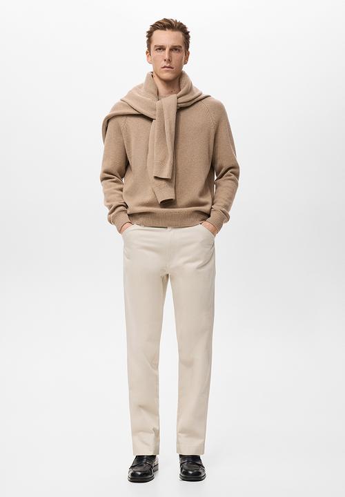 MANGO - Trousers Oren - Light/Pastel Brown