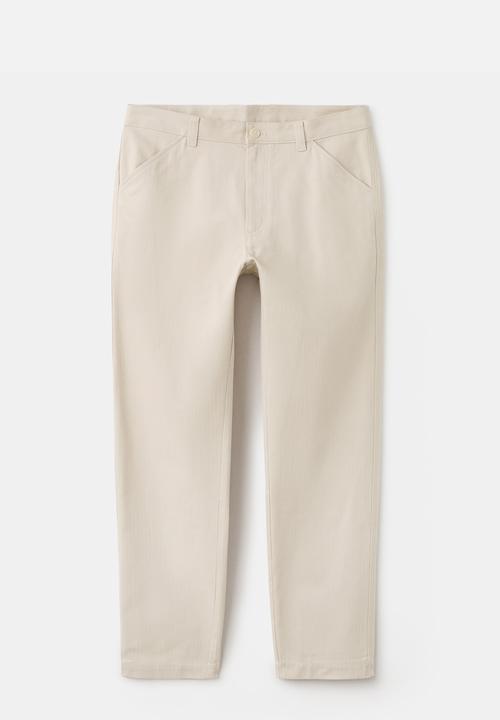 MANGO - Trousers Oren - Light/Pastel Brown