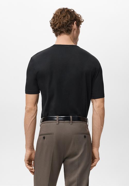 MANGO - 2 Pack Stretch Tees - black
