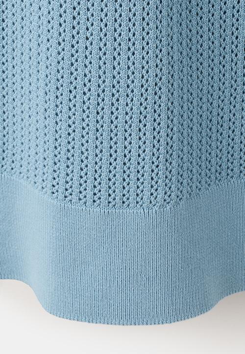 MANGO - Poloshirt Pointele - Turquoise