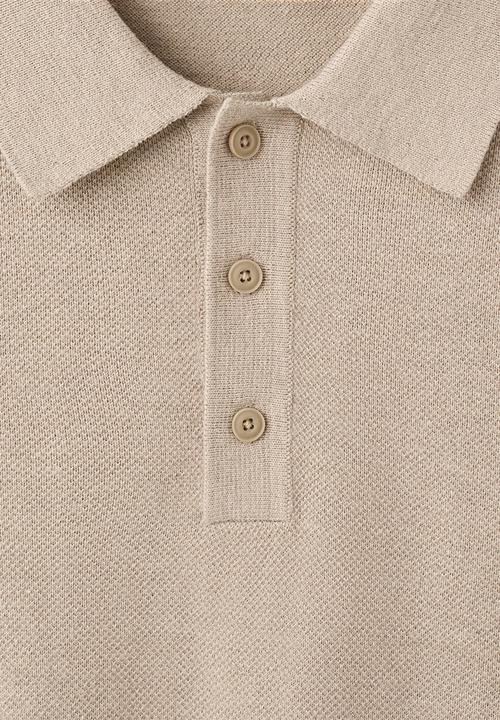 MANGO -  Andrew Fine knit cotton blend polo - Beige