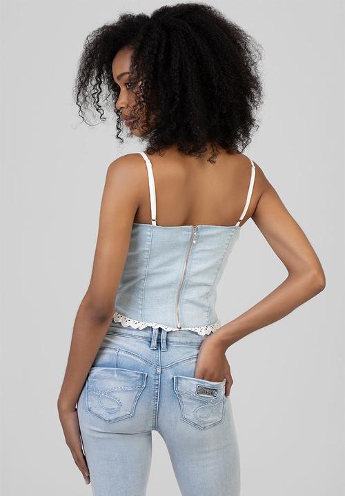 SISSY BOY - Jamie Denim Top  - Light Vintage