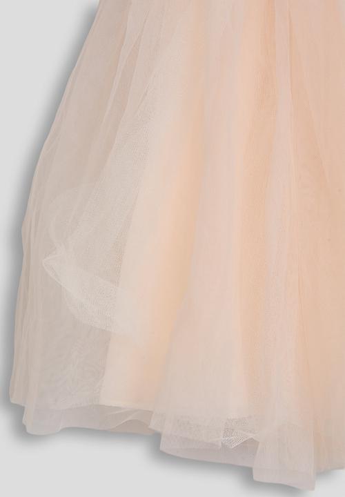 Pop Candy - Sequinned one shoulder bodice dress - peach