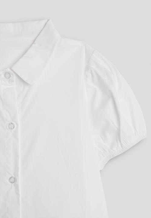 Pop Candy - Shirt dress with frilled hem - white