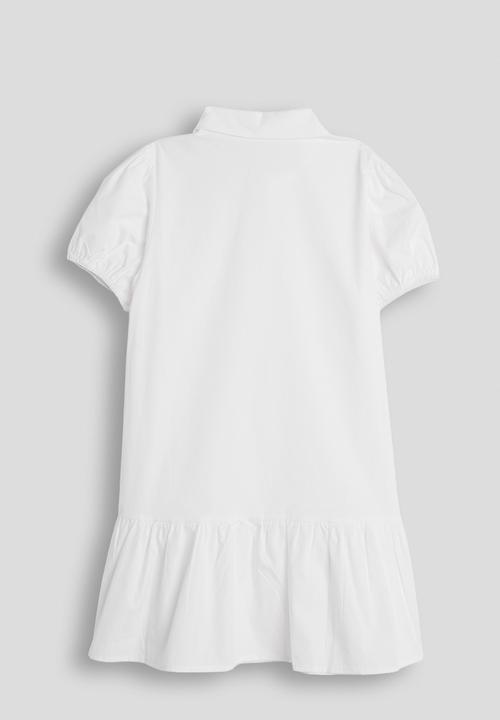 Pop Candy - Shirt dress with frilled hem - white
