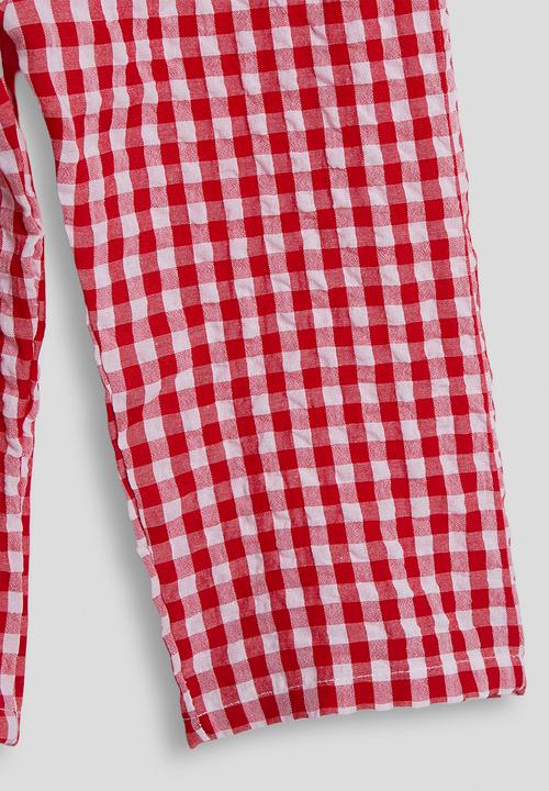 Pop Candy - Shirred bodice jumpsuit - red gingham