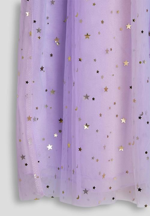 Pop Candy - Shirred bodice dress with star tulle skirt - lavender/multi