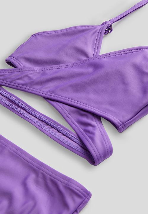 Pop Candy - Bikini and ruched skirt set - purple/aop