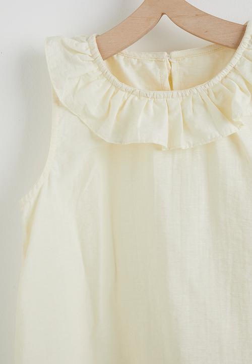 Pop Candy - Pierrot collar top with pants - butter cream