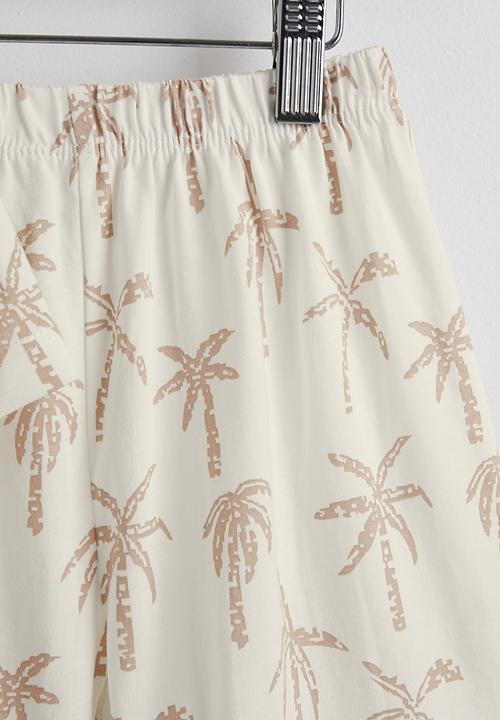 Pop Candy - Palm tree aop - white & stone
