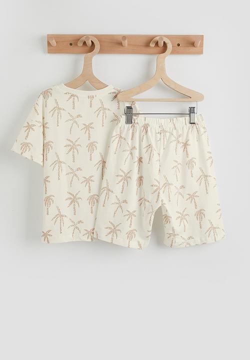 Pop Candy - Palm tree aop - white & stone