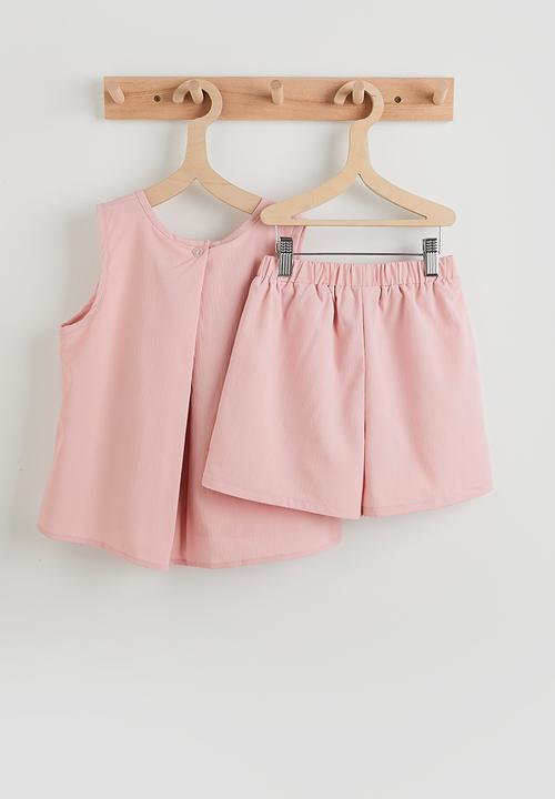 Pop Candy - Pleated blouse & shorts - pink