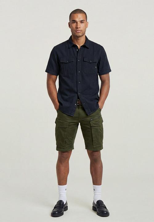 G-STAR - Rovic Zip Regular Short - Dk Bronze Green