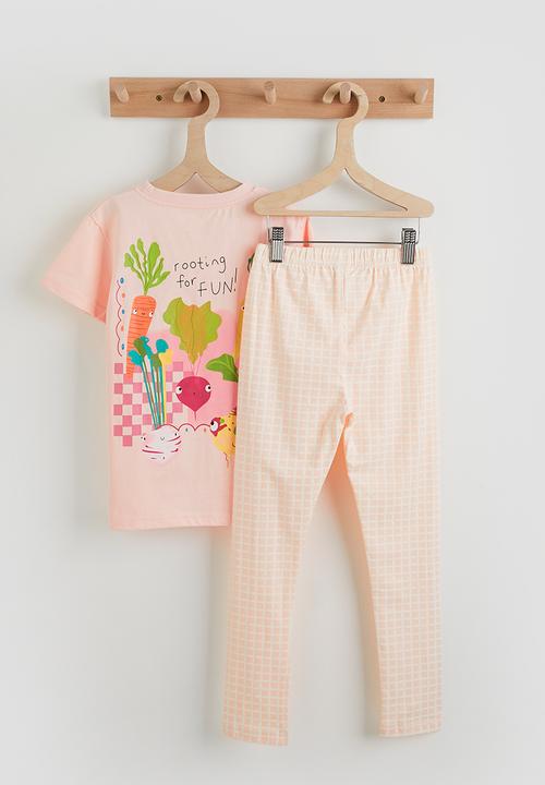 Pop Candy - Placement tee with leggings - light pink
