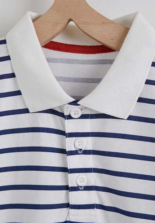 Pop Candy - Polo shirt & sweatshorts - blue stripe / grey