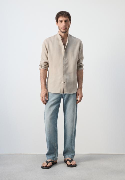 MANGO - Chennai Regular-Fit 100% Linen Shirt - Sand