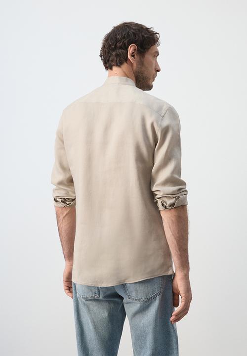MANGO - Chennai Regular-Fit 100% Linen Shirt - Sand