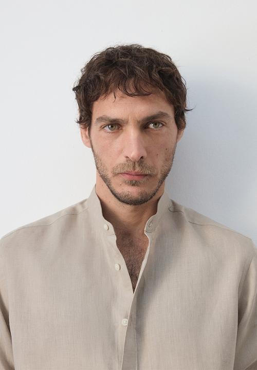 MANGO - Chennai Regular-Fit 100% Linen Shirt - Sand