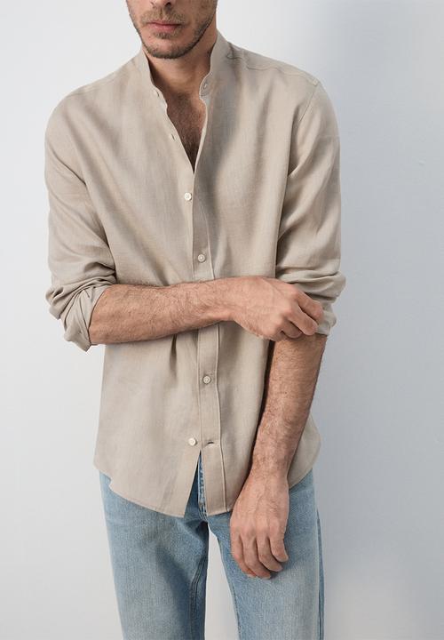 MANGO - Chennai Regular-Fit 100% Linen Shirt - Sand