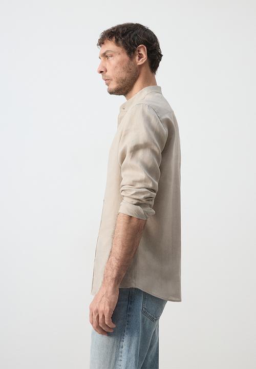 MANGO - Chennai Regular-Fit 100% Linen Shirt - Sand