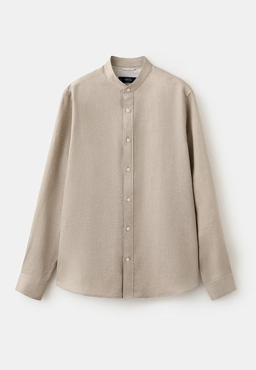 MANGO - Chennai Regular-Fit 100% Linen Shirt - Sand