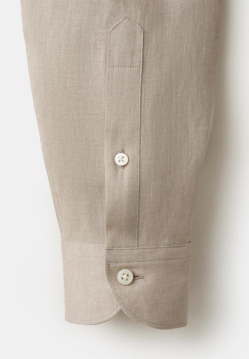 MANGO - Chennai Regular-Fit 100% Linen Shirt - Sand