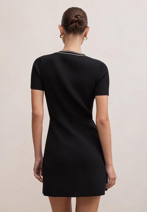 Forever New - Isobella tipped knit mini dress in mono