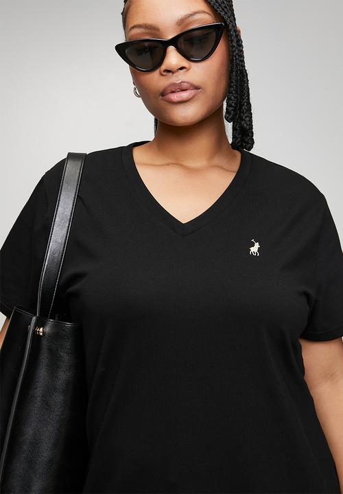 POLO - Wmn kelly short sleeve v neck t-shirt - black