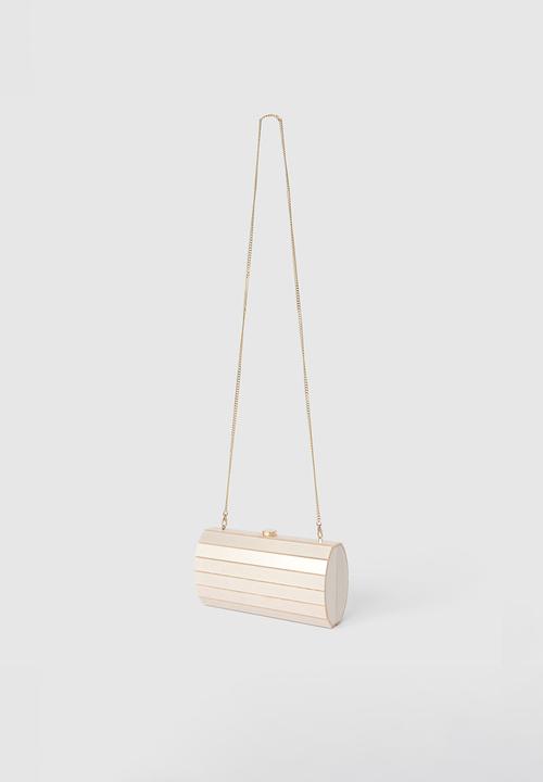 Forever New - Abbey acrylic rectangular clutch in pearl