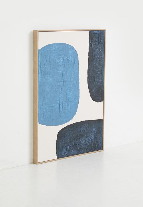 Sixth Floor - Pebble Framed Wall Art - Blue
