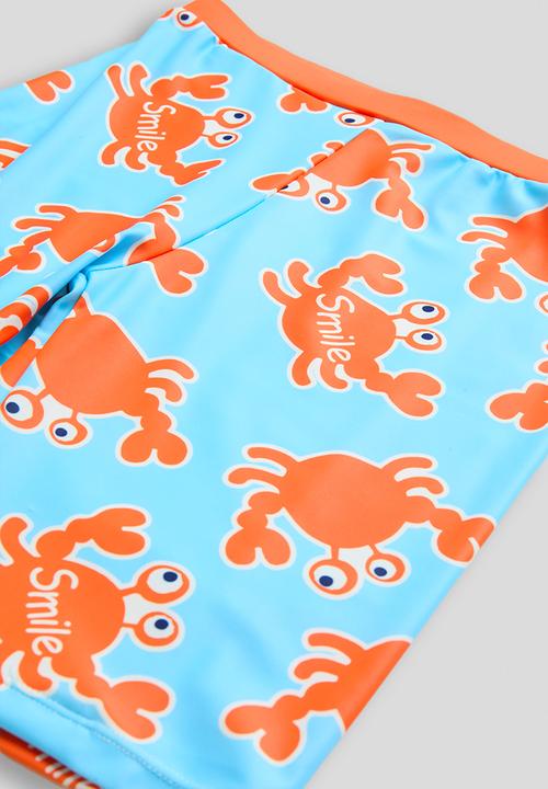 Pop Candy - Rash vest and boardshorts and sun hat - light blue/aop