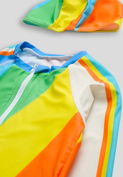 Pop Candy - Rash vest & board shorts & swim cap -  multi