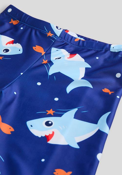 Pop Candy - Rash vest and boardshorts and sun hat - blue/aop