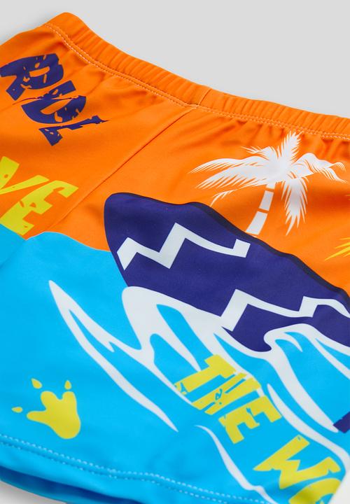 Pop Candy - Rash vest and board shorts and swim cap -  multi/aop